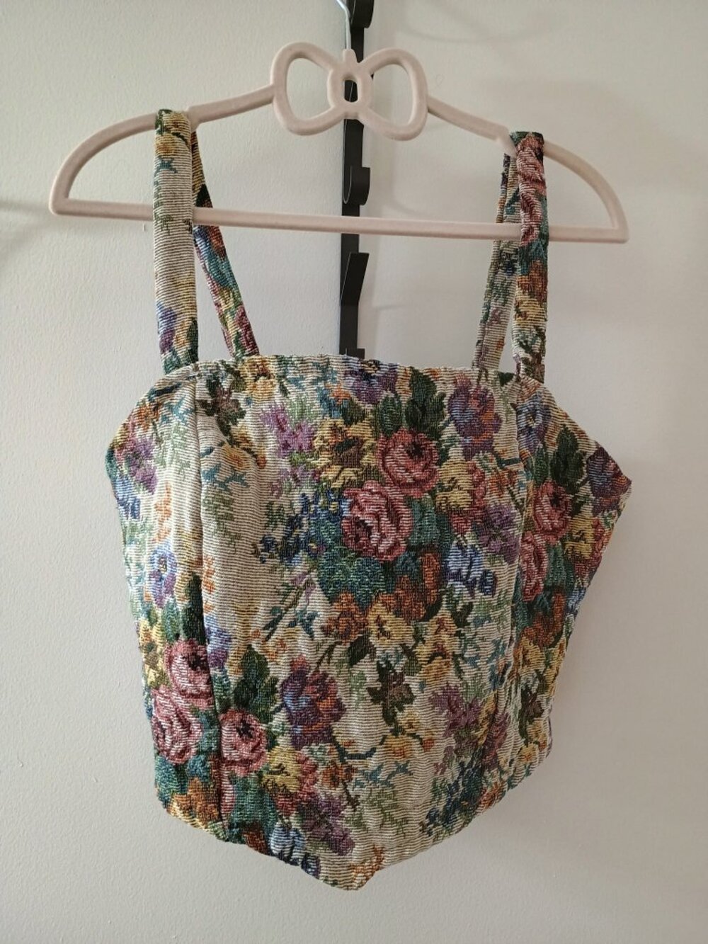 Vintage Floral Tapestry Women's Crop Top - Size:S